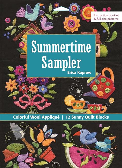summertime sampler colorful wool applique sunny quilt blocks Doc